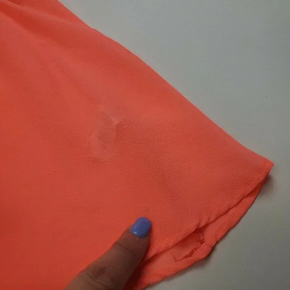 Windsor Womens Neon Orange Cropped V-Neck Tank Top Size M Bright Flowy Boho Y2K - Picture 9 of 9